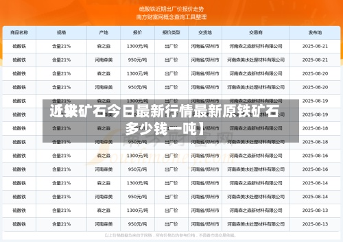 近来
【铁矿石今日最新行情最新原铁矿石多少钱一吨】-第2张图片