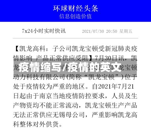疫情缩写/疫情的英文-第3张图片