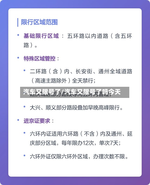 汽车又限号了/汽车又限号了吗今天-第3张图片