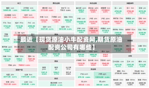 最近【现货原油小牛配资网,期货原油配资公司有哪些】