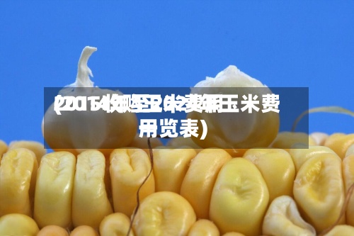 2015收购玉米费用
(2014年至2024年玉米费用
一览表)-第2张图片
