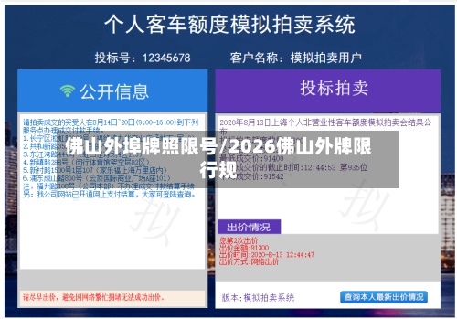 佛山外埠牌照限号/2026佛山外牌限行规-第3张图片