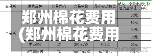 郑州棉花费用(郑州棉花费用最新行情)