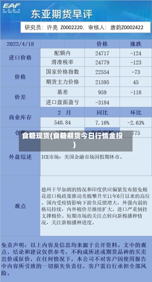 食糖现货(食糖期货今日行情金投)-第2张图片
