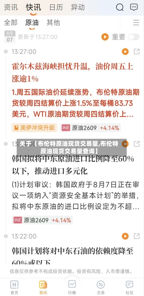 关于【布伦特原油现货交易量,布伦特原油现货交易量查询】-第2张图片