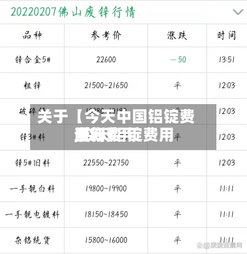 关于【今天中国铝锭费用,今天铝锭费用最新费用查询】-第2张图片
