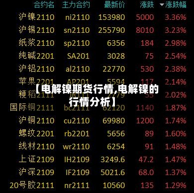 【电解镍期货行情,电解镍的行情分析】