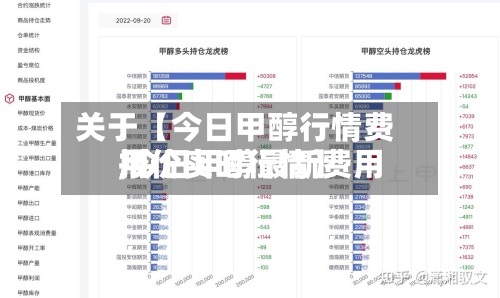 关于【今日甲醇行情费用,今日甲醇最新费用报价实时行情】